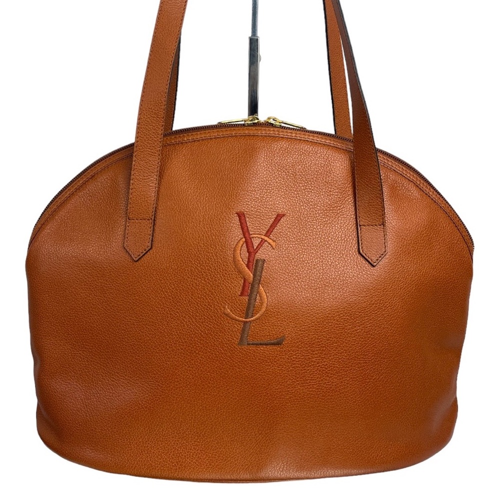 YSL PRELOVED LUXURY COGNAC LEATHER SHOULDER BAG
